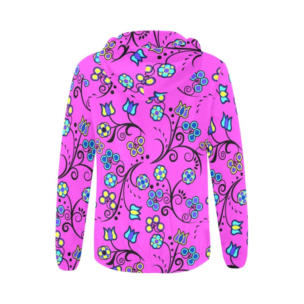 Blue Trio Bubblegum All Over Print Full Zip Hoodie for Women (Model H14) hoodie e-joyer 