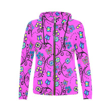 Load image into Gallery viewer, Blue Trio Bubblegum All Over Print Full Zip Hoodie for Women (Model H14) hoodie e-joyer 
