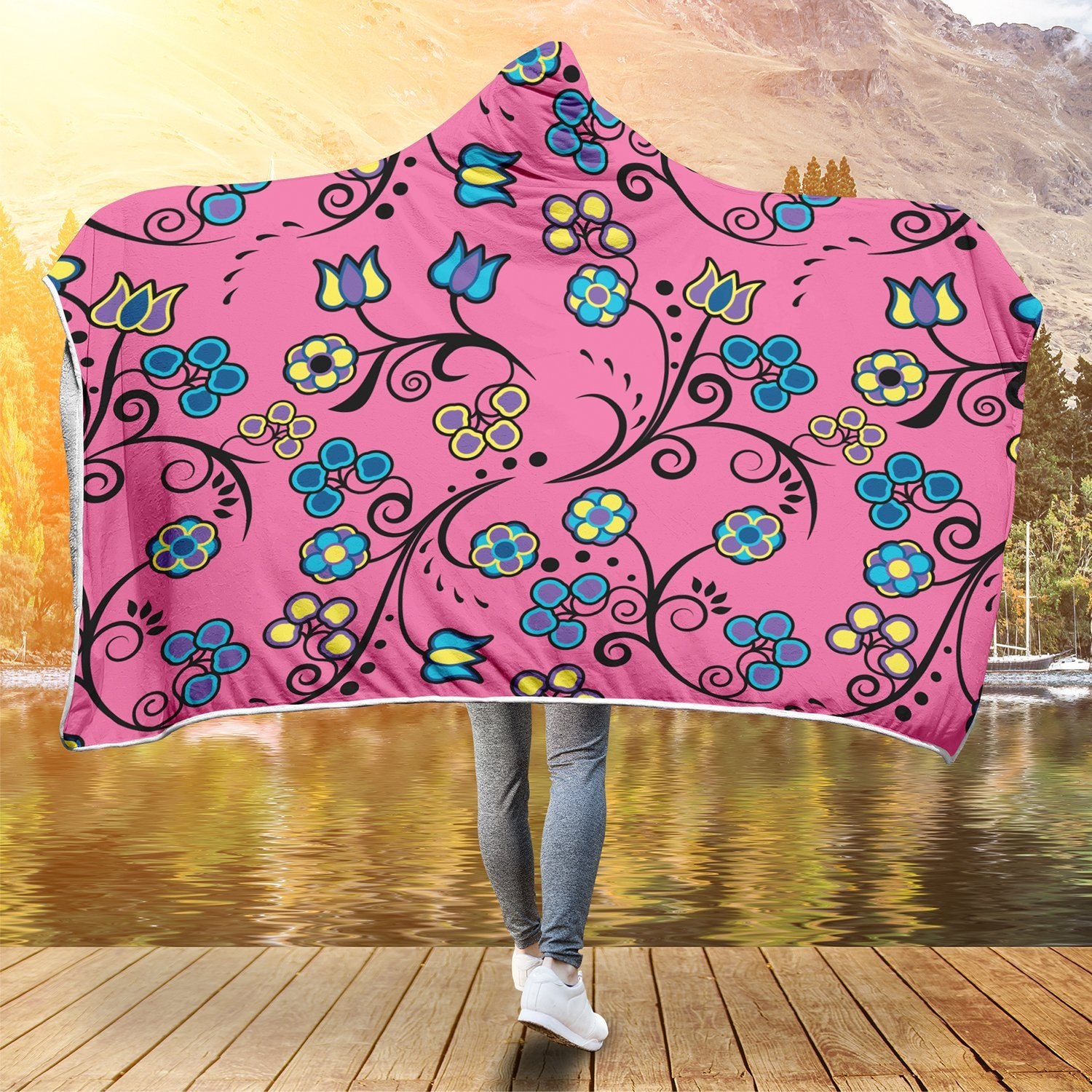 Blue Trio Bubblegum Hooded Blanket blanket 49 Dzine 