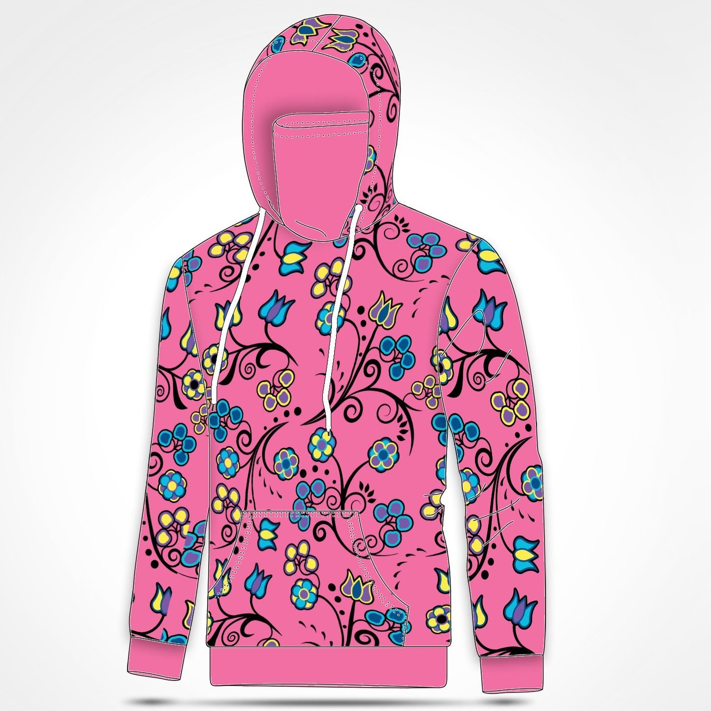 Blue Trio Bubblegum Hoodie with Face Cover 49 Dzine 