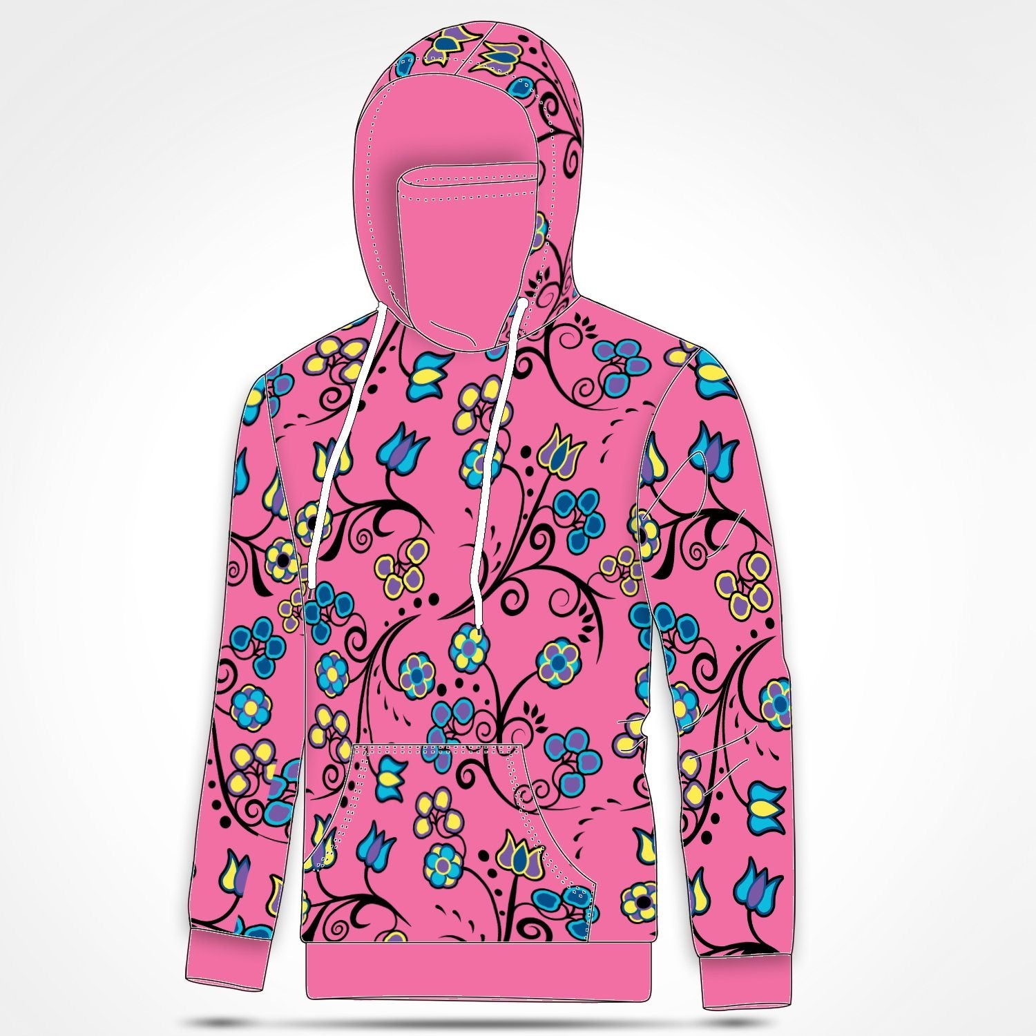 Blue Trio Bubblegum Hoodie with Face Cover 49 Dzine 