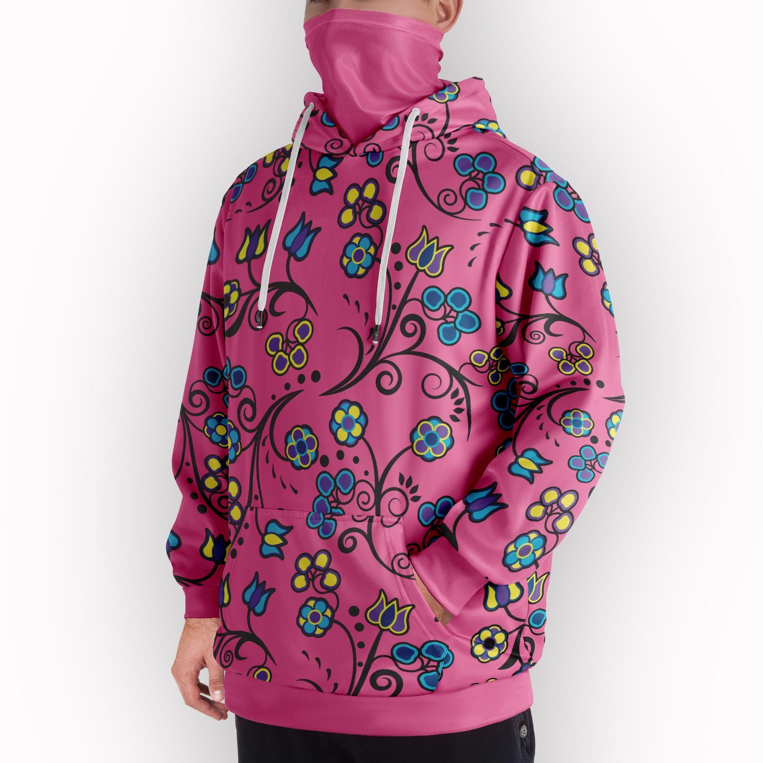 Blue Trio Bubblegum Hoodie with Face Cover 49 Dzine 