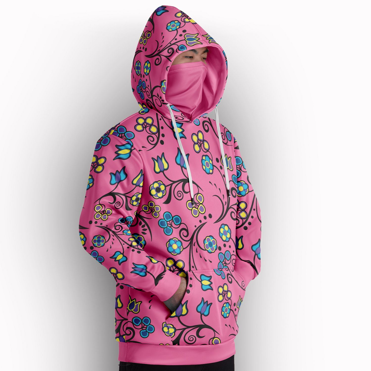 Blue Trio Bubblegum Hoodie with Face Cover 49 Dzine 