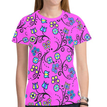 Load image into Gallery viewer, Blue Trio Bubblegum New All Over Print T-shirt for Women (Model T45) tshirt e-joyer 
