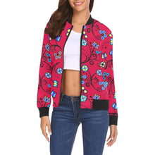 Load image into Gallery viewer, Blue Trio Cardinal All Over Print Bomber Jacket for Women (Model H19) Jacket e-joyer 
