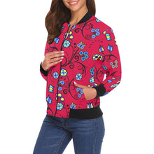 Load image into Gallery viewer, Blue Trio Cardinal All Over Print Bomber Jacket for Women (Model H19) Jacket e-joyer 
