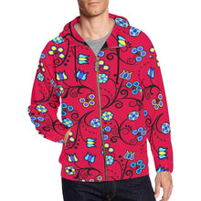 Load image into Gallery viewer, Blue Trio Cardinal All Over Print Full Zip Hoodie for Men (Model H14) hoodie e-joyer 
