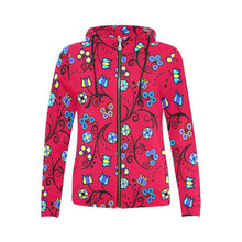 Load image into Gallery viewer, Blue Trio Cardinal All Over Print Full Zip Hoodie for Women (Model H14) hoodie e-joyer 
