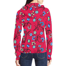 Load image into Gallery viewer, Blue Trio Cardinal All Over Print Full Zip Hoodie for Women (Model H14) hoodie e-joyer 
