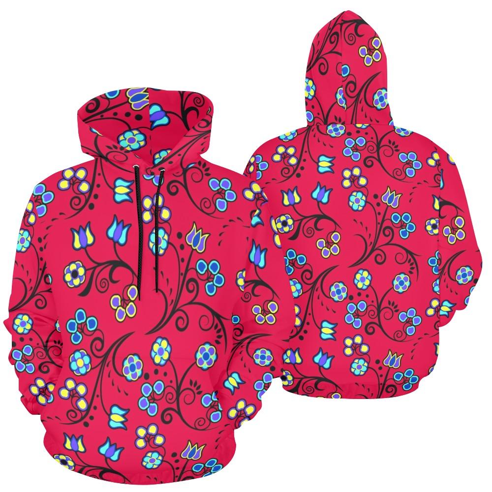 Blue Trio Cardinal All Over Print Hoodie for Women (USA Size) (Model H13) All Over Print Hoodie for Women (H13) e-joyer 