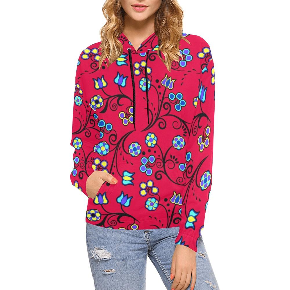 Blue Trio Cardinal All Over Print Hoodie for Women (USA Size) (Model H13) All Over Print Hoodie for Women (H13) e-joyer 