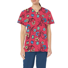 Load image into Gallery viewer, Blue Trio Cardinal All Over Print Scrub Top Scrub Top e-joyer 
