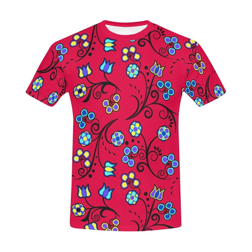 Blue Trio Cardinal All Over Print T-Shirt for Men (USA Size) (Model T40) All Over Print T-Shirt for Men (T40) e-joyer 