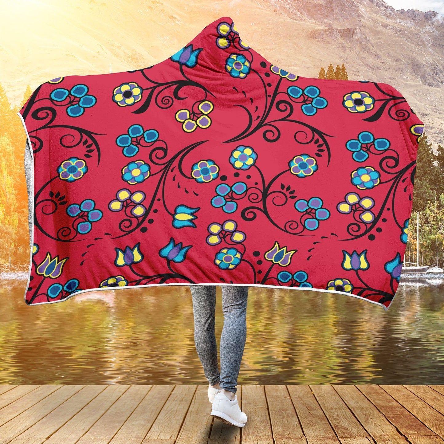 Blue Trio Cardinal Hooded Blanket blanket 49 Dzine 