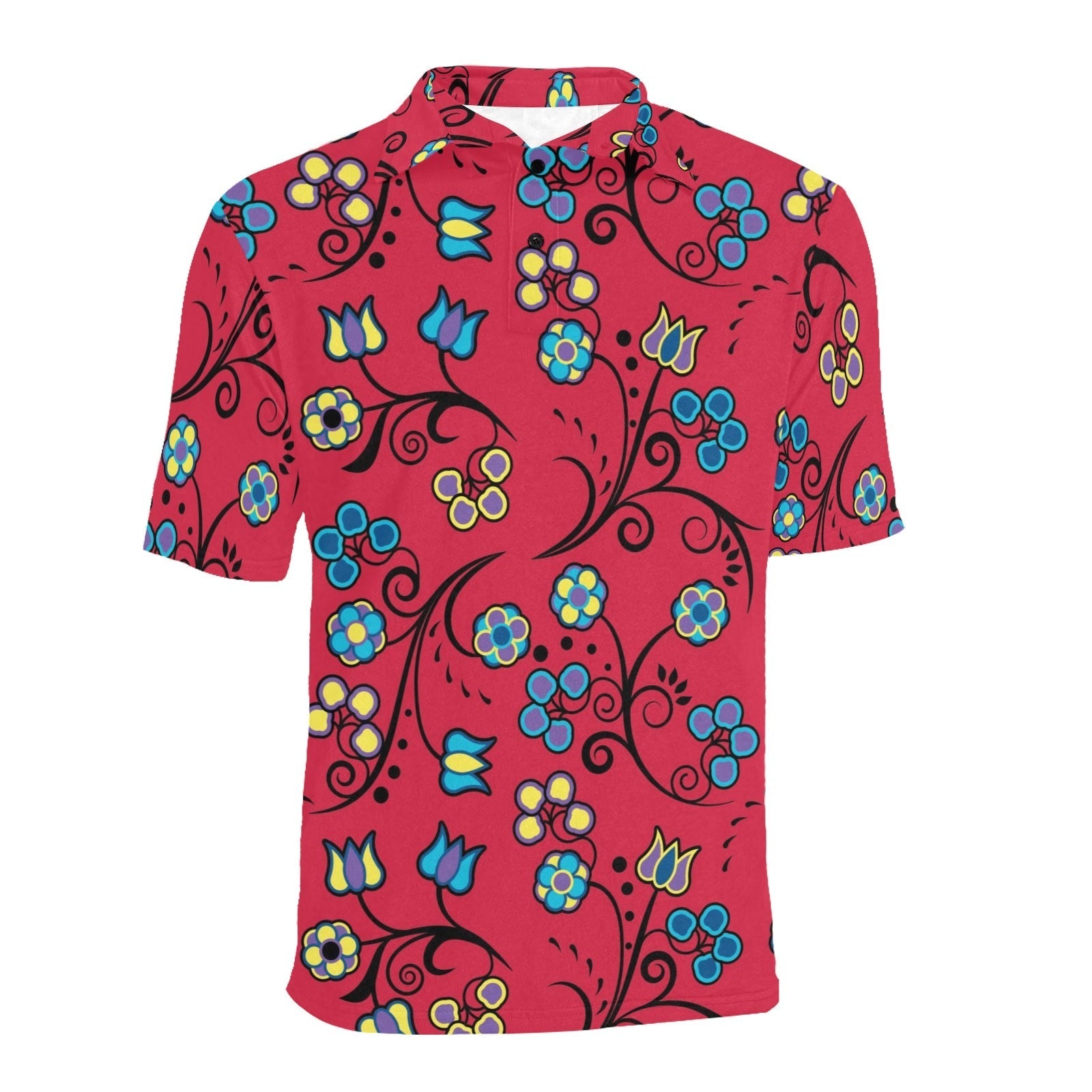 Blue Trio Cardinal Men's All Over Print Polo Shirt (Model T55) Men's Polo Shirt (Model T55) e-joyer 