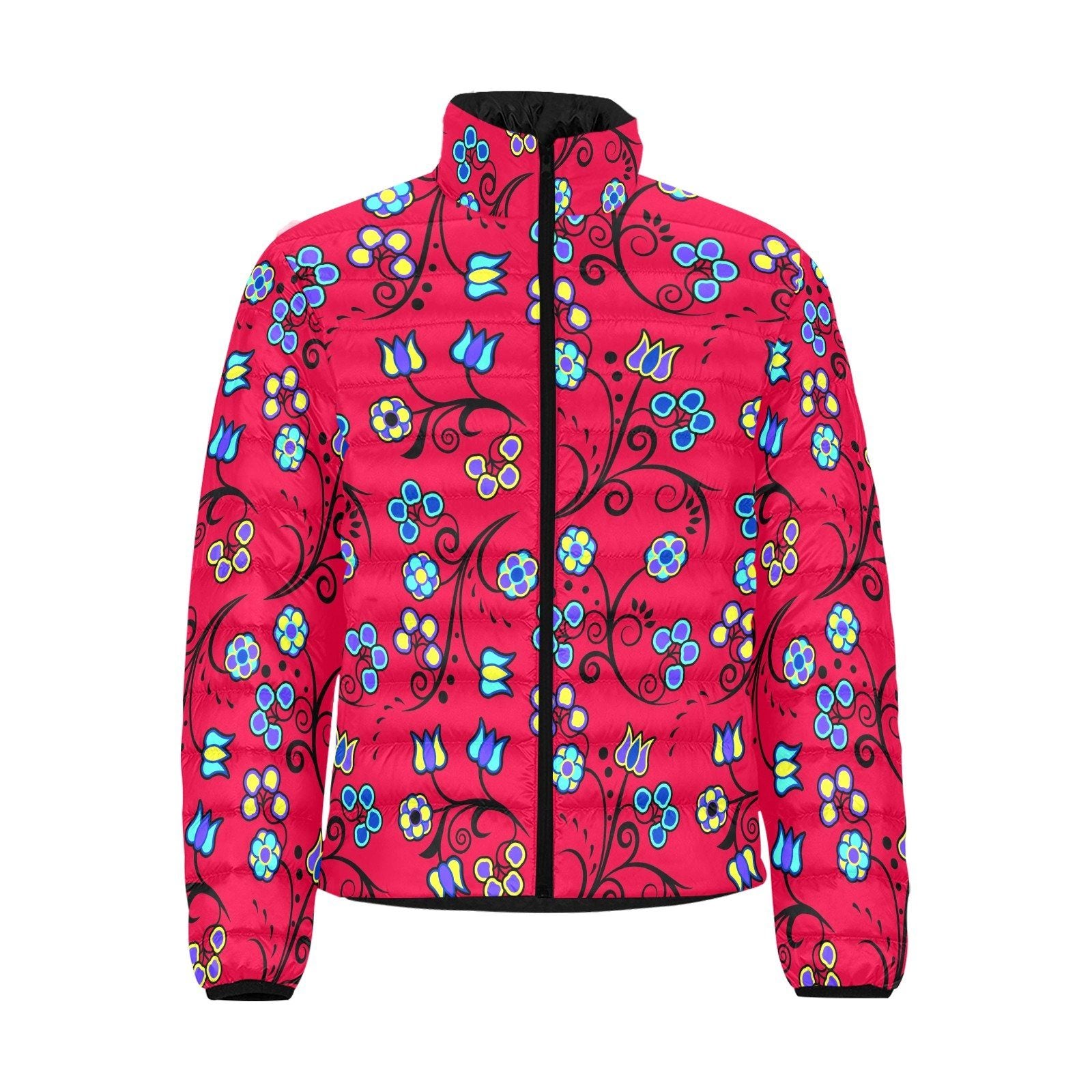 Blue Trio Cardinal Men's Stand Collar Padded Jacket (Model H41) Men's Stand Collar Padded Jacket (H41) e-joyer 