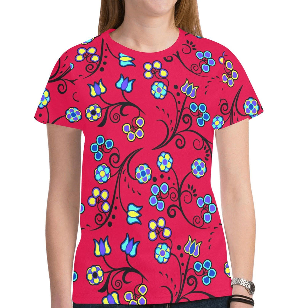 Blue Trio Cardinal New All Over Print T-shirt for Women (Model T45) tshirt e-joyer 