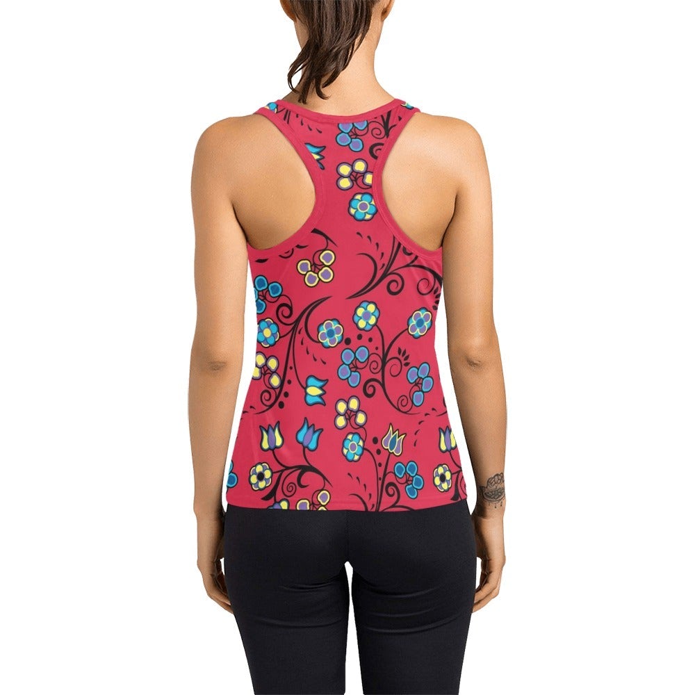 Blue Trio Cardinal Women's Racerback Tank Top (Model T60) Racerback Tank Top (T60) e-joyer 