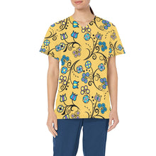 Load image into Gallery viewer, Blue Trio Tuscan All Over Print Scrub Top Scrub Top e-joyer 
