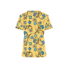 Load image into Gallery viewer, Blue Trio Tuscan All Over Print Scrub Top Scrub Top e-joyer 
