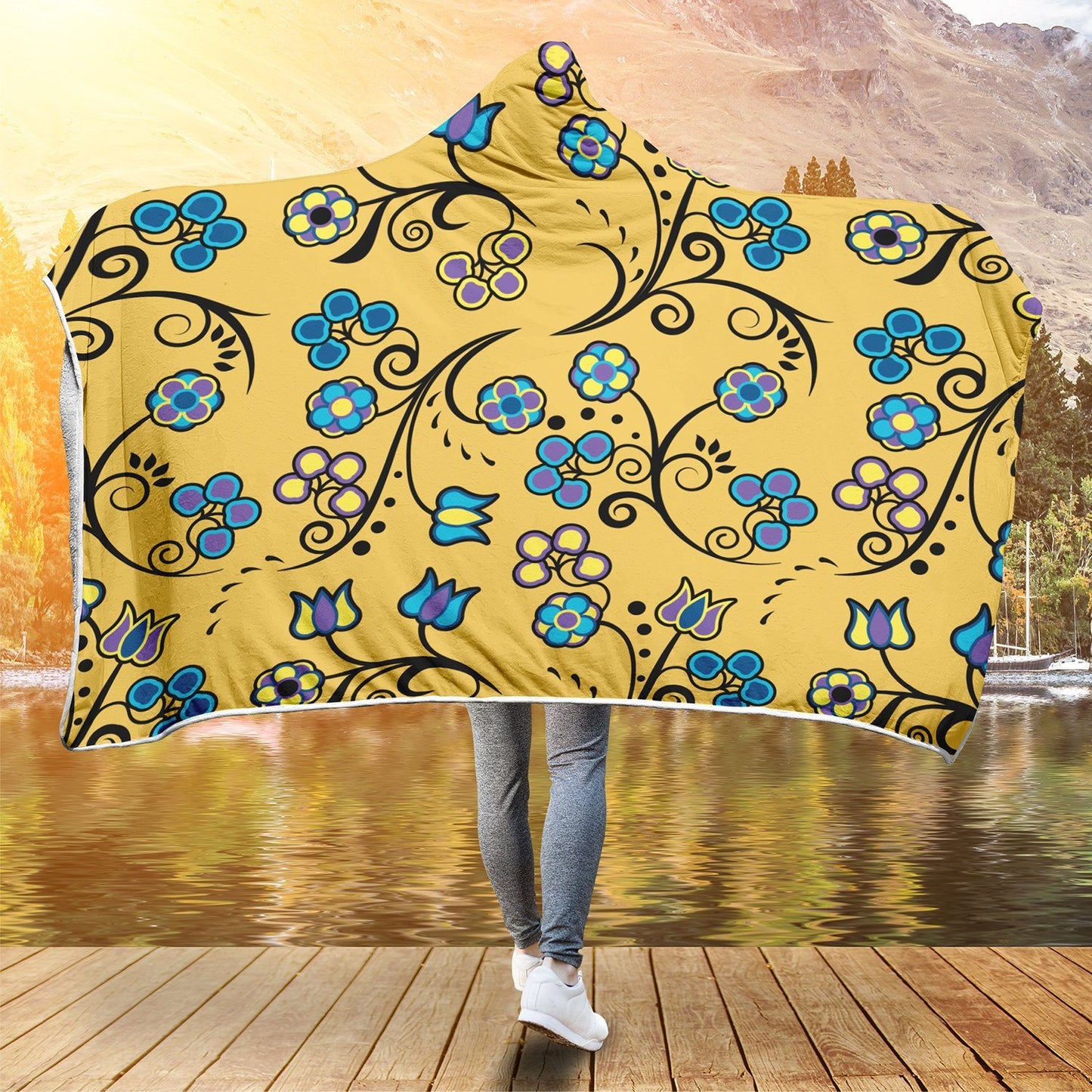Blue Trio Tuscan Hooded Blanket blanket 49 Dzine 