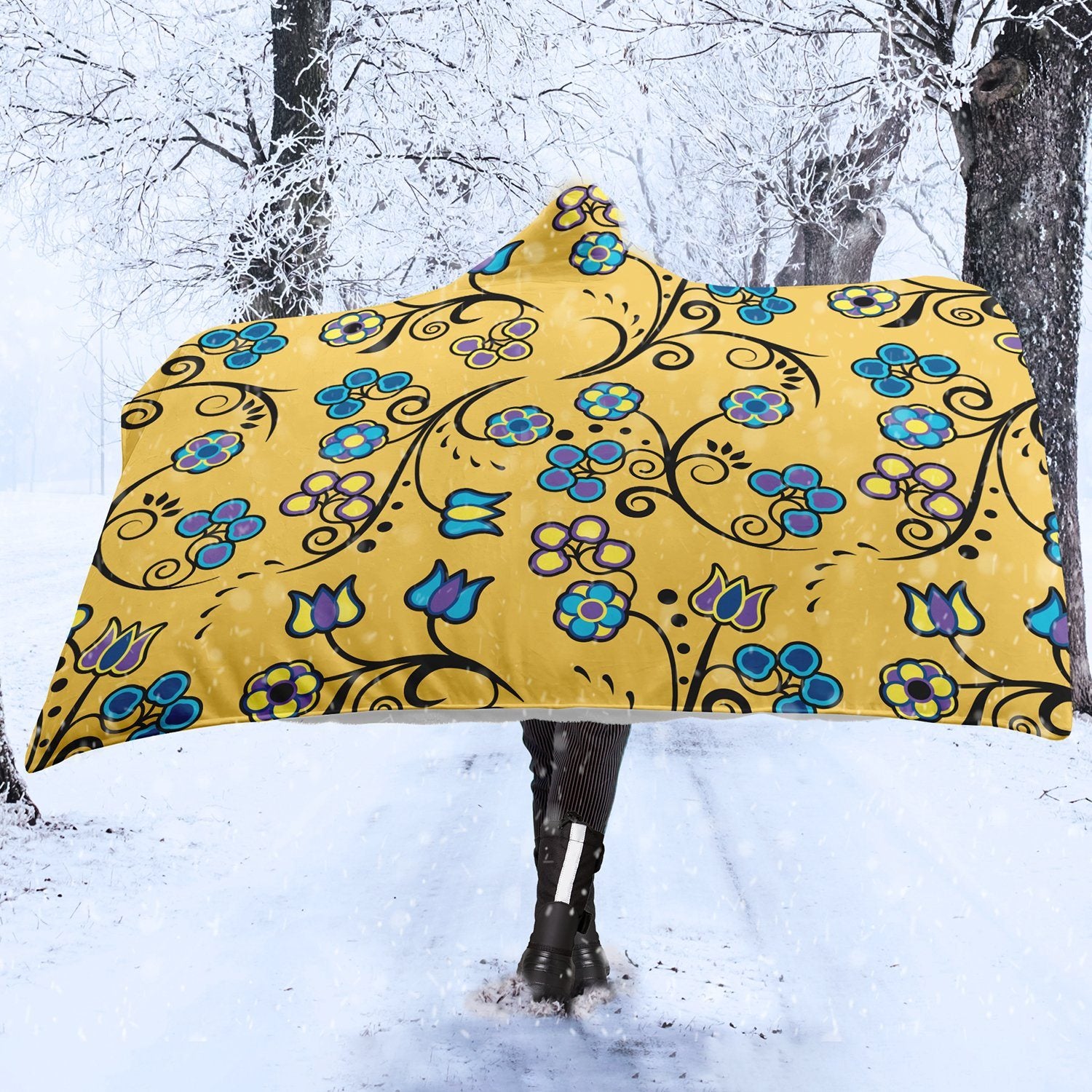 Blue Trio Tuscan Hooded Blanket blanket 49 Dzine 