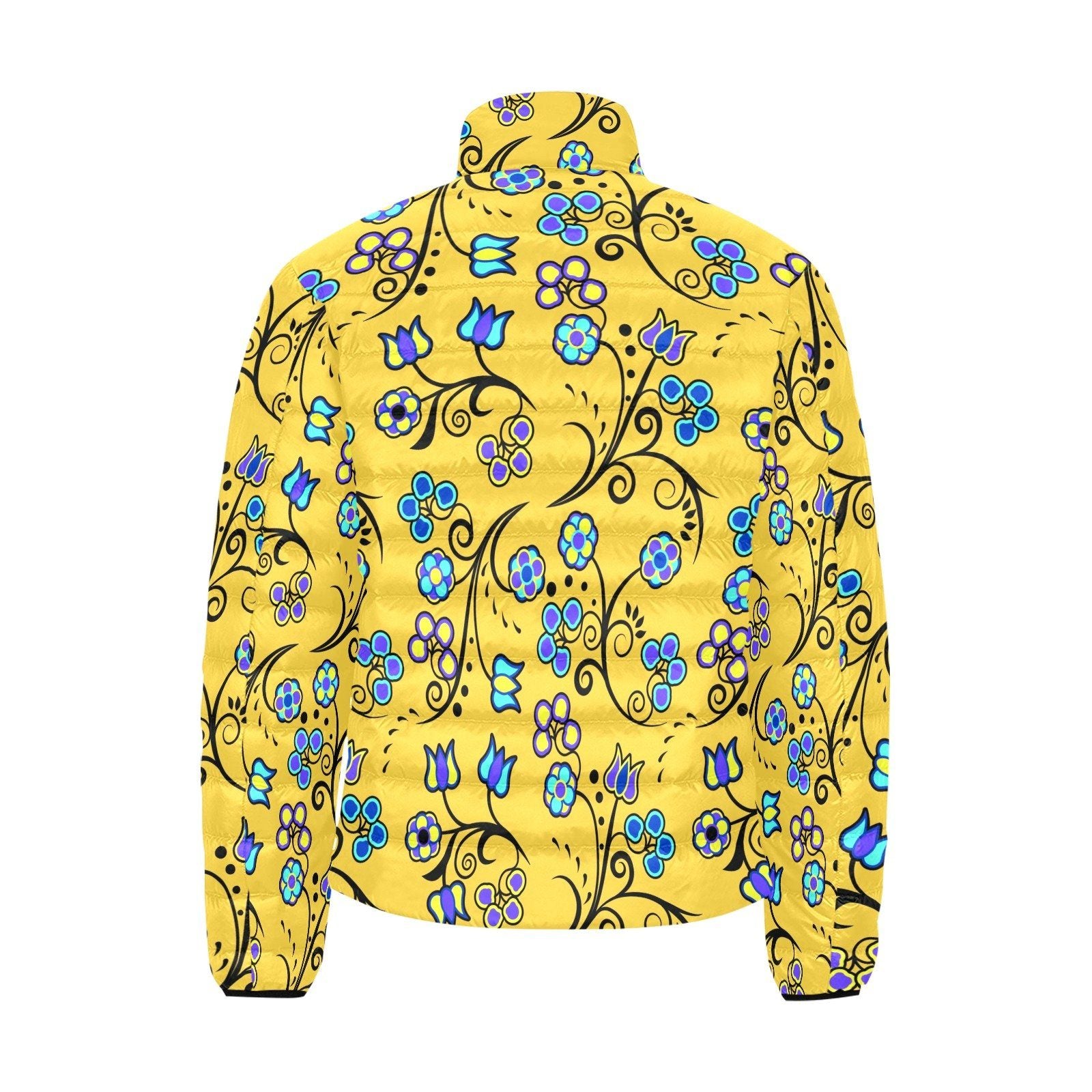 Blue Trio Tuscan Men's Stand Collar Padded Jacket (Model H41) Men's Stand Collar Padded Jacket (H41) e-joyer 