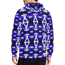 Load image into Gallery viewer, Blue Winter Camp All Over Print Full Zip Hoodie for Men (Model H14) All Over Print Full Zip Hoodie for Men (H14) e-joyer 
