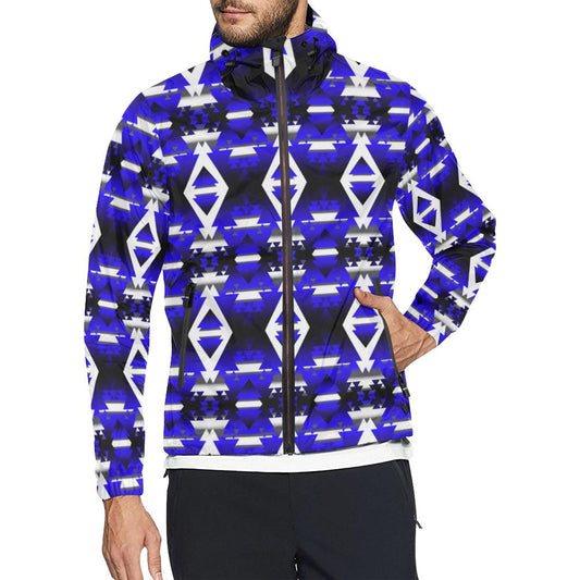 Blue Winter Camp All Over Print Windbreaker for Men (Model H23) All Over Print Windbreaker for Men (H23) e-joyer 