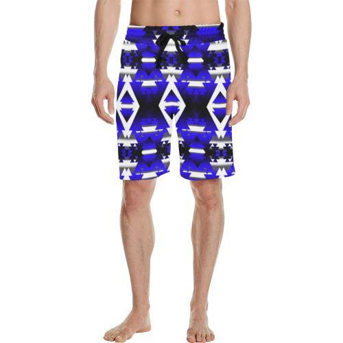 Blue Winter Camp Men's All Over Print Casual Shorts (Model L23) Men's Casual Shorts (L23) e-joyer 