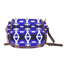 Load image into Gallery viewer, Blue Winter Camp Saddle Bag/Small (Model 1649) Full Customization Saddle Bag/Small (Full Customization) e-joyer 
