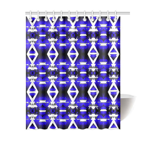 Blue Winter Camp Shower Curtain 60