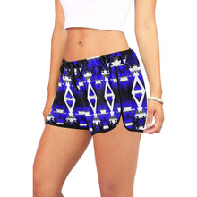 Load image into Gallery viewer, Blue Winter Camp Women&#39;s All Over Print Relaxed Shorts (Model L19) Women&#39;s All Over Print Relaxed Shorts (L19) e-joyer 
