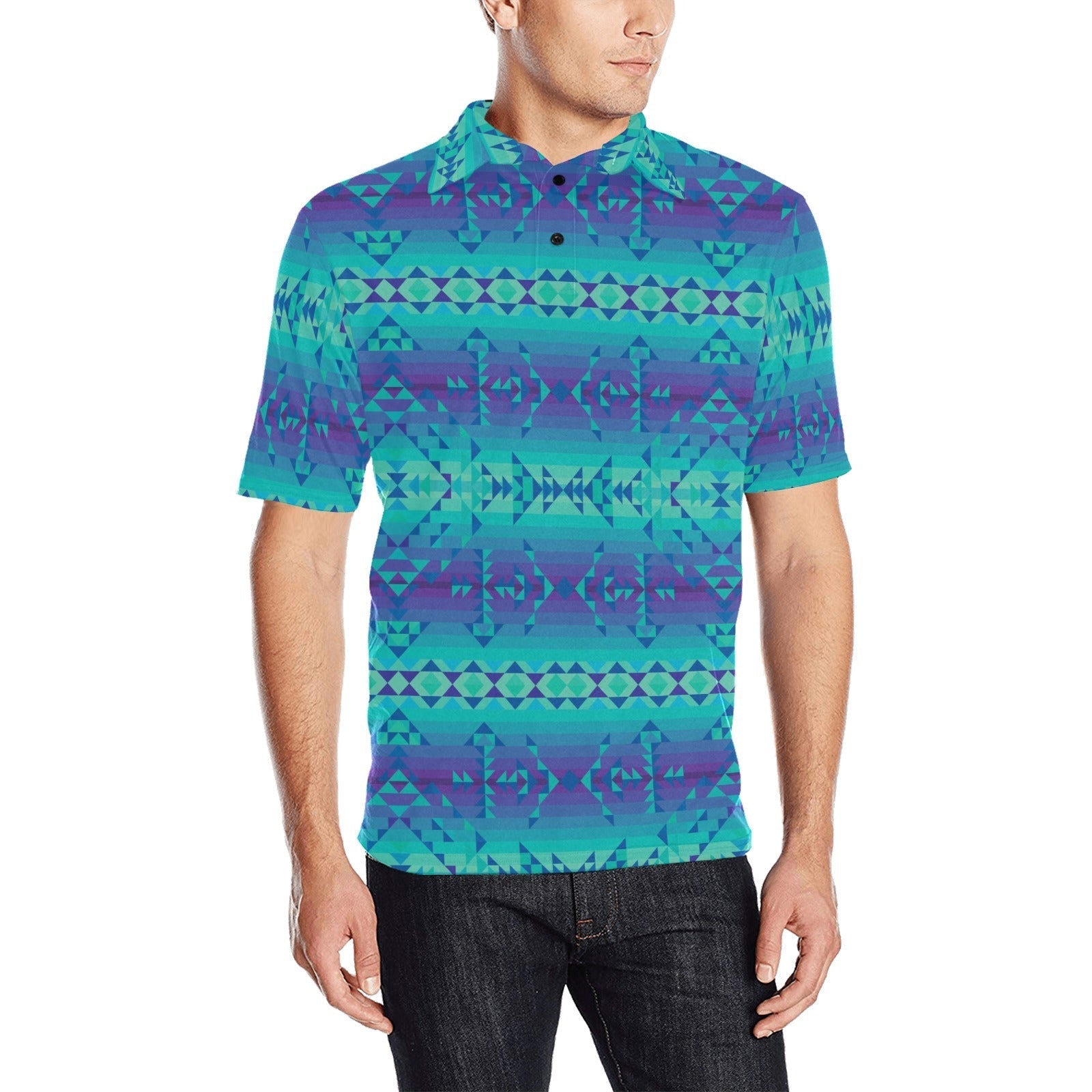 Borealis Men's All Over Print Polo Shirt (Model T55) Men's Polo Shirt (Model T55) e-joyer 