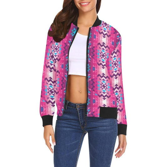 Bright Wave All Over Print Bomber Jacket for Women (Model H19) All Over Print Bomber Jacket for Women (H19) e-joyer 