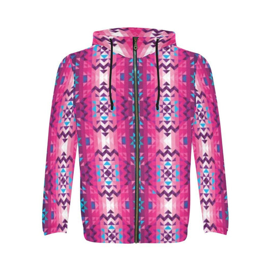 Bright Wave All Over Print Full Zip Hoodie for Men (Model H14) All Over Print Full Zip Hoodie for Men (H14) e-joyer 