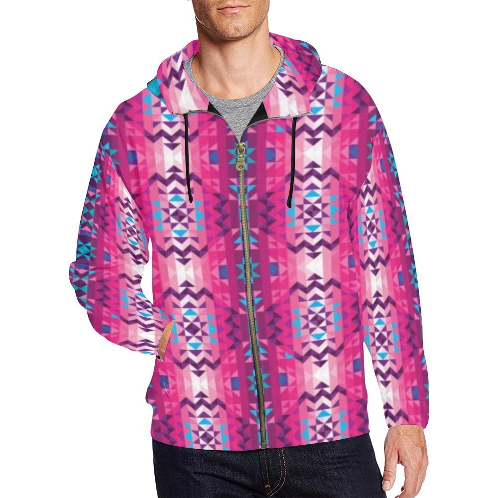Bright Wave All Over Print Full Zip Hoodie for Men (Model H14) All Over Print Full Zip Hoodie for Men (H14) e-joyer 