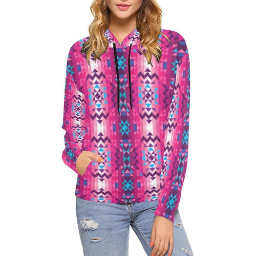 Bright Wave All Over Print Hoodie for Women (USA Size) (Model H13) All Over Print Hoodie for Women (H13) e-joyer 