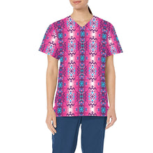 Load image into Gallery viewer, Bright Wave All Over Print Scrub Top Scrub Top e-joyer 
