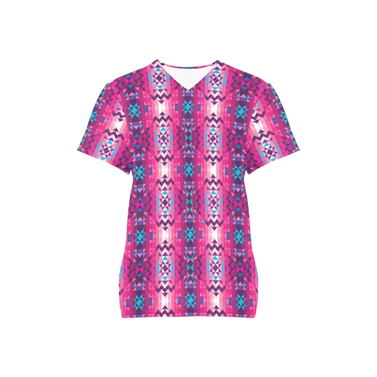 Bright Wave All Over Print Scrub Top Scrub Top e-joyer 