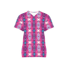 Load image into Gallery viewer, Bright Wave All Over Print Scrub Top Scrub Top e-joyer 
