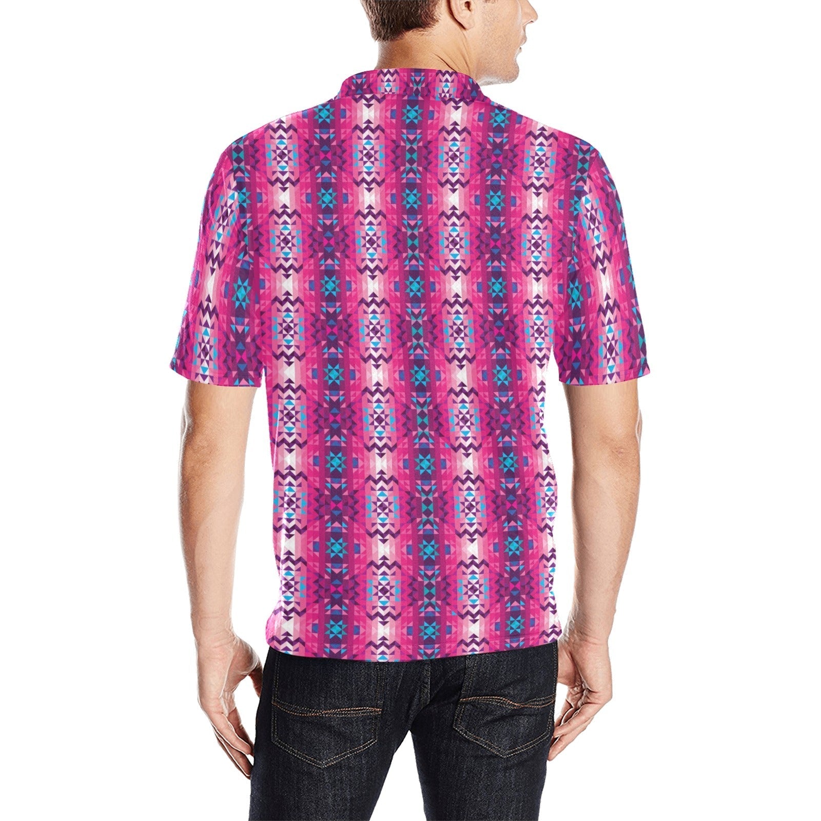 Bright Wave Men's All Over Print Polo Shirt (Model T55) Men's Polo Shirt (Model T55) e-joyer 