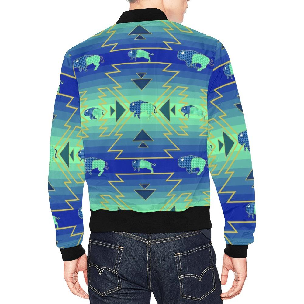 Buffalo Run All Over Print Bomber Jacket for Men (Model H19) Jacket e-joyer 