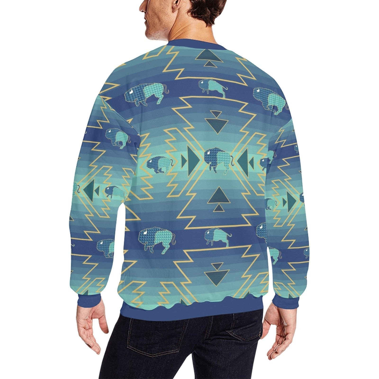 Buffalo Run All Over Print Crewneck Sweatshirt for Men (Model H18) shirt e-joyer 