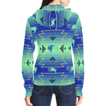 Load image into Gallery viewer, Buffalo Run All Over Print Full Zip Hoodie for Women (Model H14) hoodie e-joyer 
