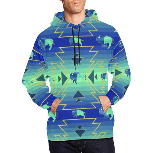 Buffalo Run All Over Print Hoodie for Men (USA Size) (Model H13) All Over Print Hoodie for Men (H13) e-joyer 