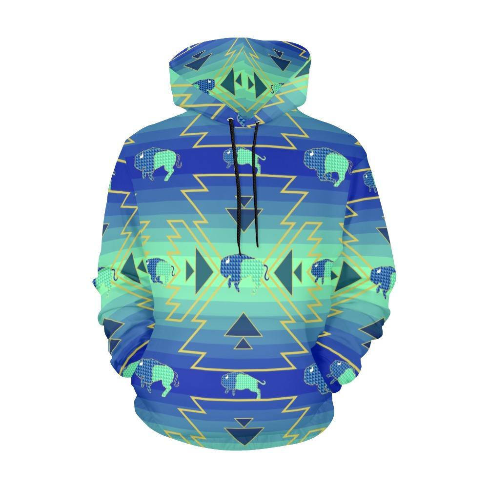 Buffalo Run All Over Print Hoodie for Men (USA Size) (Model H13) All Over Print Hoodie for Men (H13) e-joyer 