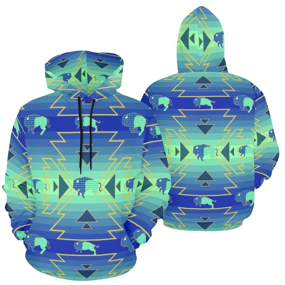 Buffalo Run All Over Print Hoodie for Men (USA Size) (Model H13) All Over Print Hoodie for Men (H13) e-joyer 