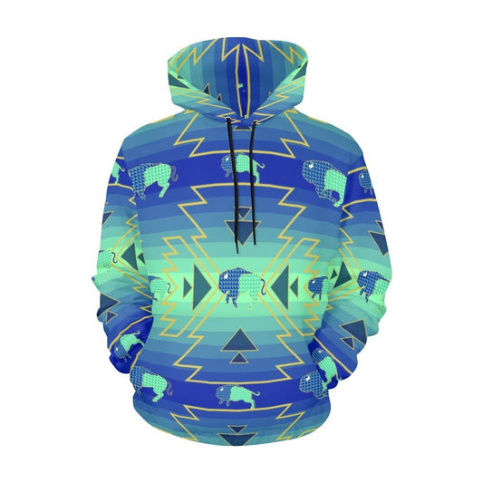 Buffalo Run All Over Print Hoodie for Women (USA Size) (Model H13) All Over Print Hoodie for Women (H13) e-joyer 