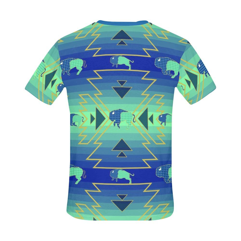 Buffalo Run All Over Print T-Shirt for Men (USA Size) (Model T40) All Over Print T-Shirt for Men (T40) e-joyer 